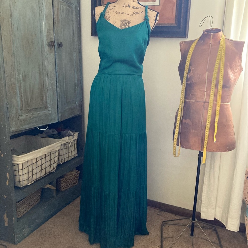 Bohemian Banana Republic teal dress